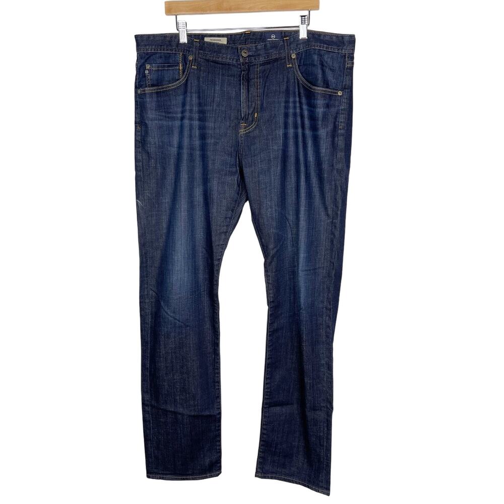 AG Adriano Goldschmied Mens 38 x 34 Dark Wash The Graduate Tailored Leg Jeans